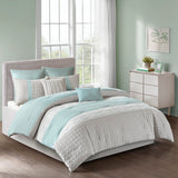 510 Design Tinsley Transitional 8 Piece Comforter Set 5DS10-0054 Seafoam/Grey