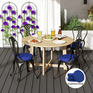 English Elm Soft Round Dining Chair Cushions Set of 4 with Washable Covers and Foam Padding T3971P442964