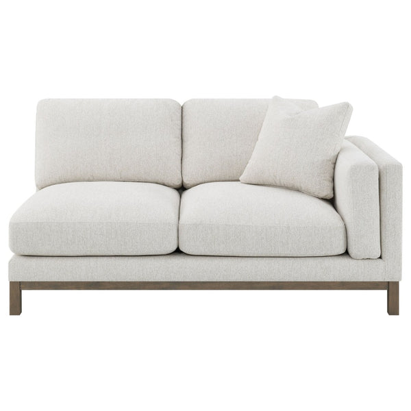 English Elm O'brien Sectional with Chaise Plush Sand Fabric Contemporary Living Room Sofa B062S01529