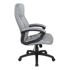 OSP Home Furnishings Executive High Back Bonded Leather Office Chair with Lumbar Support and Pneumatic Lift EC6583-EC42