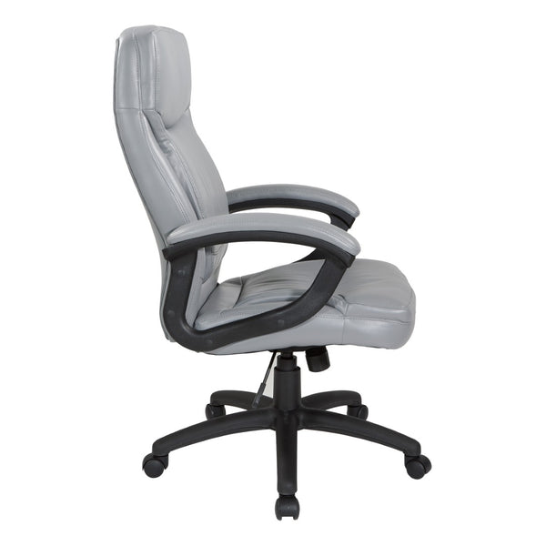 OSP Home Furnishings Executive High Back Bonded Leather Office Chair with Lumbar Support and Pneumatic Lift EC6583-EC42