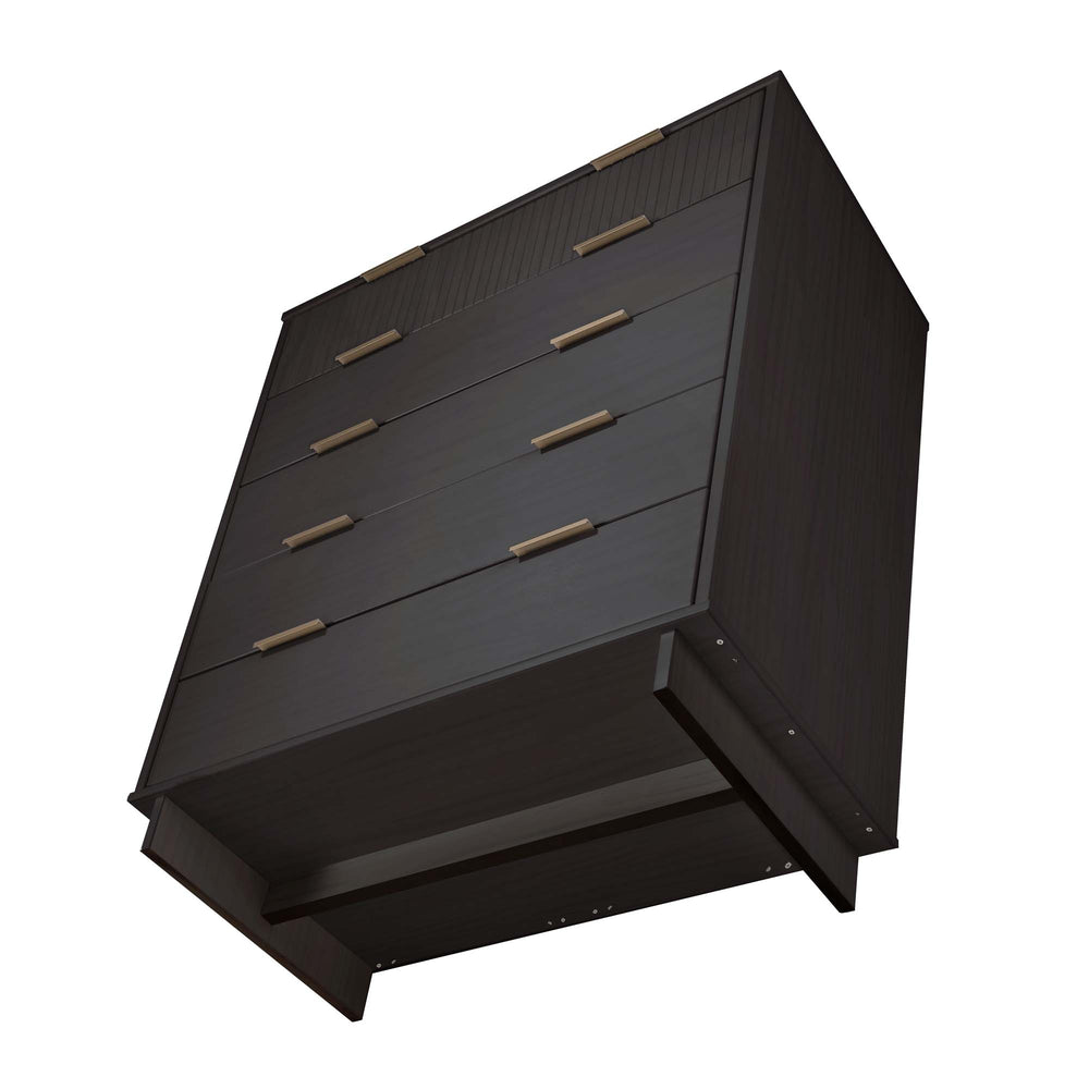 English Elm Granville 38" Charcoal Gray Chest With 5 Drawers - Stylish Solid Wood Storage For Modern Homes B365S00084