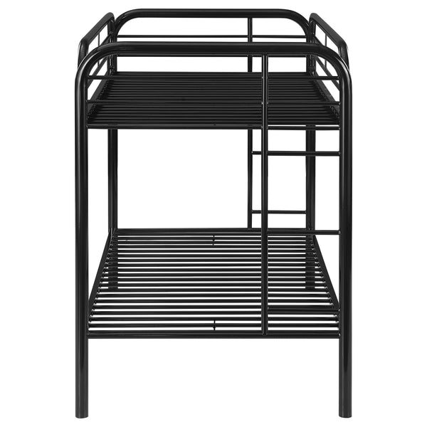 English Elm Celeste Black Metal Twin Over Twin Bunk Bed - Space-Saving Design With Rung Ladder & Guardrails B062P340727
