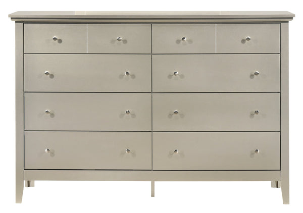 English Elm Hammond Elegant Silver Champagne Dresser with Dovetail Drawers, Soft-Close Hardware, Durable Veneer Finish Champagne 41 L x 63 W x 21 H B078108303
