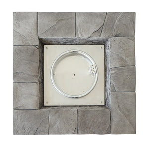 English Elm Christopher Knight Home® - 30" Outdoor Square MgO Propane Fire Pit Table - 40,000 BTU, Grey Steel Frame, No Assembly Required 61100.00-40K