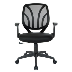 OSP Home Furnishings Screen Back Mesh Task Chair with Lumbar Support Ergonomic Seating for Home Office Use EM69202N-3M