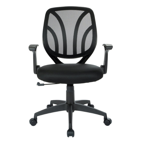 OSP Home Furnishings Screen Back Mesh Task Chair with Lumbar Support Ergonomic Seating for Home Office Use EM69202N-3M
