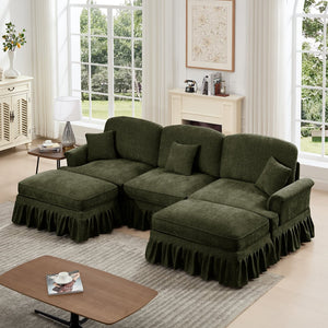 English Elm Classic Comfy Modular U-Shape Sectional Sofa - Elegant Chenille Couch With Flared Arms & Versatile Design W3041S00268