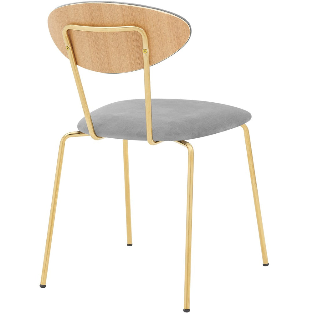 English Elm Savara Gray Velvet Dining Room Chairs Set Of 2 - Modern Gold Metal Legs For Stylish Comfort & Versatility B2736P354289-GIGA