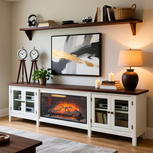 English Elm 36 Inch Infrared Quartz Fireplace Insert with Trim Kit 3d Ember Bed Touch Control W1769P405042