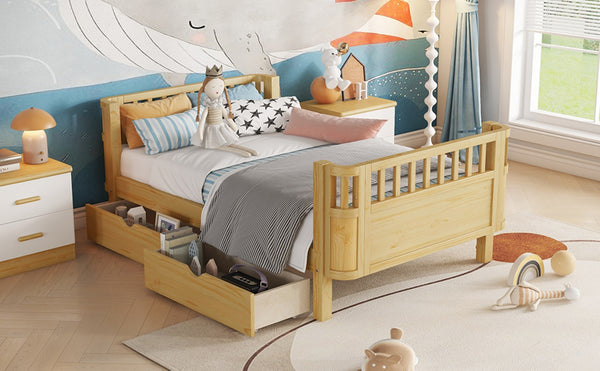 English Elm Twin Kids Platform Bed Teddy Fabric Upholstered with Bunny Cushions and Safety Rails W2593P395956