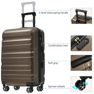 English Elm 28 Inch Hardshell Abs Checked Suitcase with Spinner Wheels and Built-in Lock for Travel N730P323462G