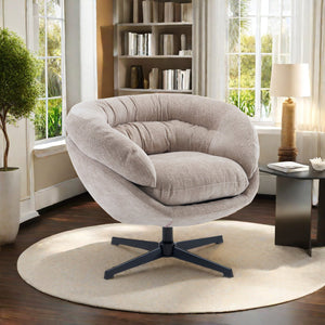 English Elm Christopher Knight Home® - Modern Chenille Office Chair 360° Swivel Accent Seat with Plush Upholstery, Compact Cozy Reading Spot Brown N817P207777K