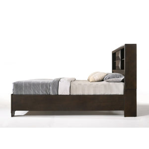 English Elm Contemporary Queen Storage Bed Bookcase Headboard Footboard Drawers Espresso Wood B2741S00895