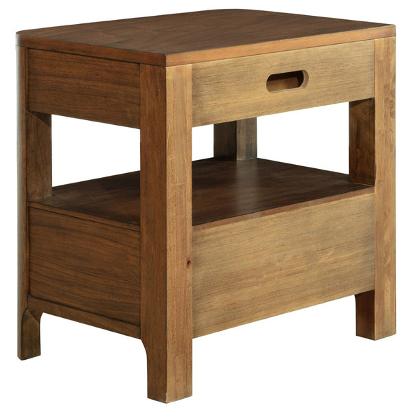 English Elm Mirador Elm Veneer 2-drawer Nightstand with Felt-lined Storage and Cord Management B062P447804