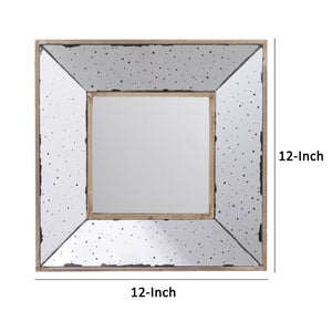 English Elm Joe Square Wall Mirror Sculptural Speckled Frame for Foyer or Gallery Display B056P416819