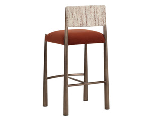 Sunpan BAYARD Barstool - Stylish Dark Bronze Frame with Two-Tone Terri Nutmeg & Meg Rust Upholstery Seat 112802