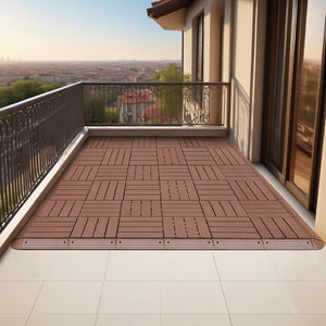 English Elm Auxiliary Interlocking Floor Tile Edge Strips Perimeter Kit for Outdoor Patio Brown Red+Brown W3022P298705