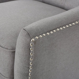 English Elm Christopher Knight Home® - Modern Light Grey Fabric Push Back Recliner with Rivet Accents, Ergonomic Support, Plush Cushioning for Living Room Comfort 61370.00LGRY