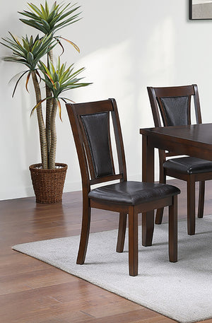 English Elm Beautiful Walnut/Black 6-Piece Dining Set with Bench and Cushioned Faux Leather Chairs, Modern Elegance B011P291548