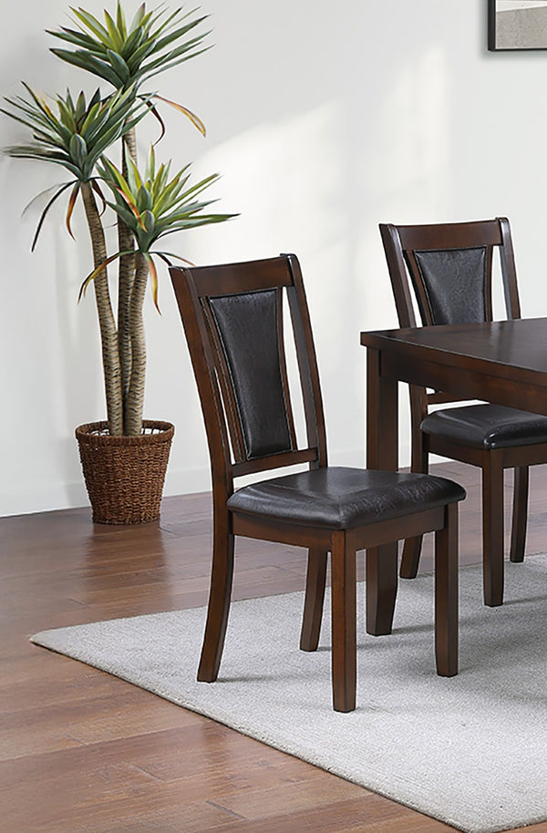 English Elm Beautiful Walnut/Black 6-Piece Dining Set with Bench and Cushioned Faux Leather Chairs, Modern Elegance B011P291548