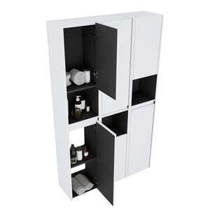 English Elm 12" Bathroom Side Cabinet - Sleek Wall-Mounted Storage With Soft-Close Doors & Modern Design W999S00283