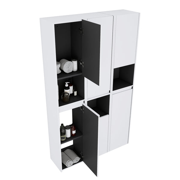 English Elm 12" Bathroom Side Cabinet - Sleek Wall-Mounted Storage With Soft-Close Doors & Modern Design W999S00283