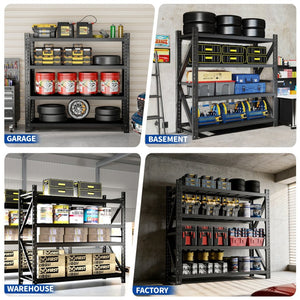 English Elm 5000lbs Industrial Steel Garage Shelving Unit Heavy Duty Adjustable 4 Shelf Storage T2398P480399