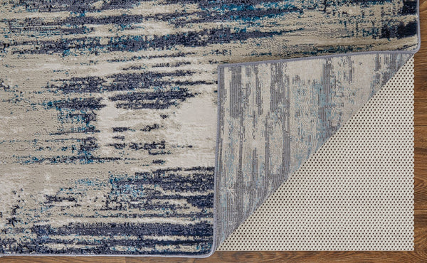 Feizy Rugs Indio Modern Abstract Rug – Durable, Low Pile Design In Earthy Tones For Stylish Home Décor Tan,Blue,Ivory Polyester,Polypropylene Ind39gyfbgeblug22