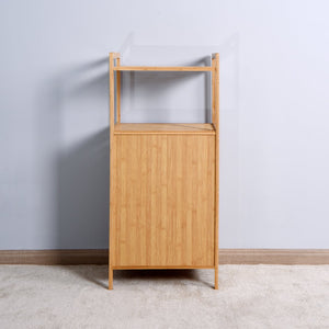 English Elm Bathroom Bamboo Laundry Basket with Tilt-Out Hamper & 2-Tier Shelves, Removable Liner, Space-Saving 37.8" W40934117