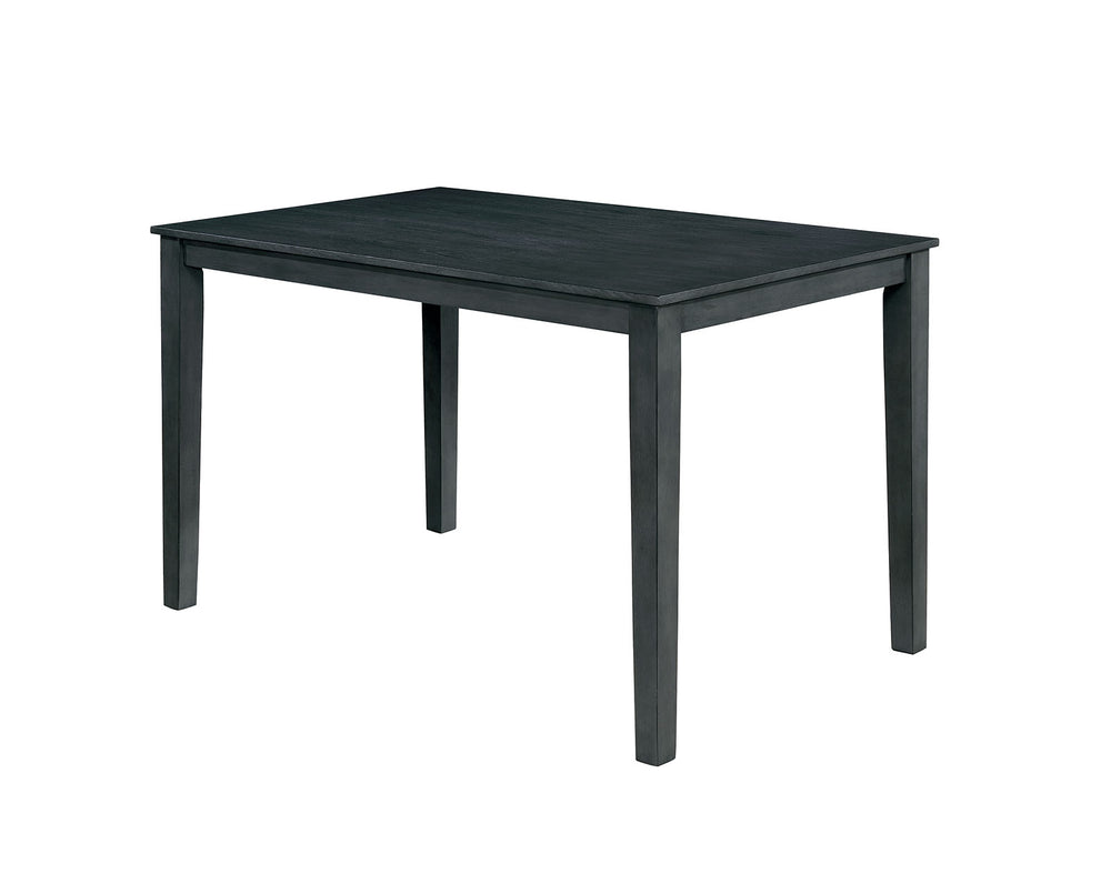 English Elm 7pc Counter Height Dining Set Weathered Gray & Beige Two-Tone 60" Table Padded Slat-Back Chairs B2741P384397