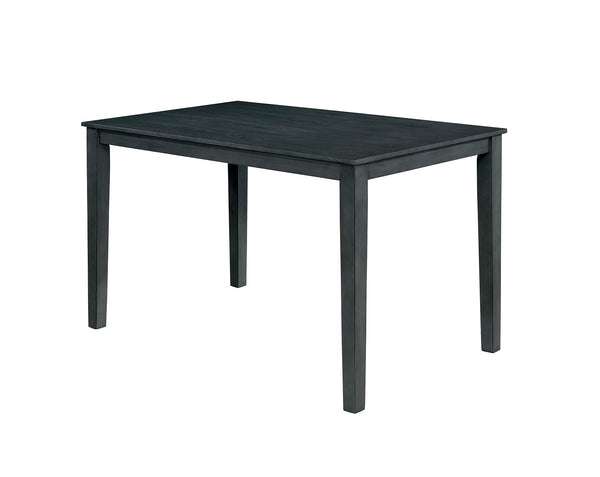 English Elm 7pc Counter Height Dining Set Weathered Gray & Beige Two-Tone 60" Table Padded Slat-Back Chairs B2741P384397