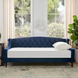 English Elm Lucy Upholstered Button Tufted Sofa Bed, Navy Blue Velvet