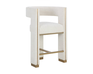 Sunpan Adamina Contemporary Barstool with Gold Stainless Steel Legs and Performance Fabric for Style Counter Height