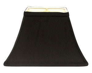 Homeroots 16" Black With White Lining Rectangle Bell Shantung Lampshade  Shantung Silk 470008