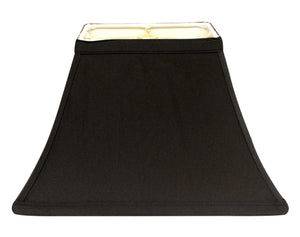 Homeroots 16" Black With White Lining Rectangle Bell Shantung Lampshade  Shantung Silk 470008