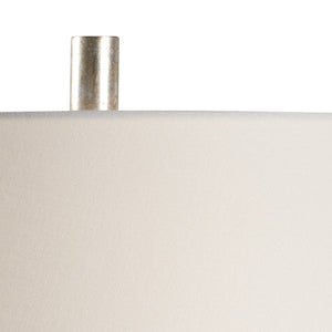 Wildwood Dharma Bottle-Style Table Lamp With Silver-Leaf Neck, Clear Acrylic Base And Linen Drum Shade Green 47001