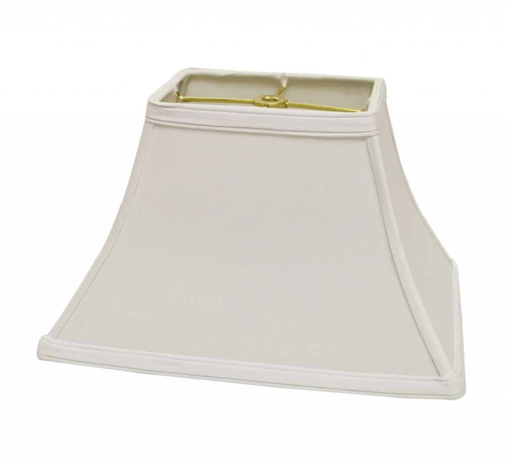 Homeroots 16" White Rectangle Bell No Slub Lampshade  No Slub Innsbruck 470010