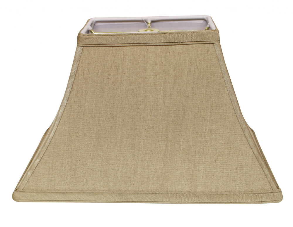 Homeroots 16" Pale Brown Rectangle Bell No Slub Lampshade  No Slub Innsbruck 470011
