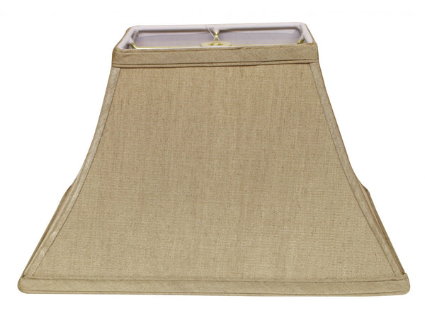 Homeroots 16" Pale Brown Rectangle Bell No Slub Lampshade  No Slub Innsbruck 470011
