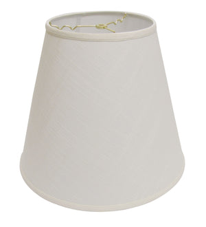 Homeroots 18" White Deep Empire Linen Lampshade  Linen 470023