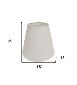 Homeroots 18" White Deep Empire Linen Lampshade  Linen 470023