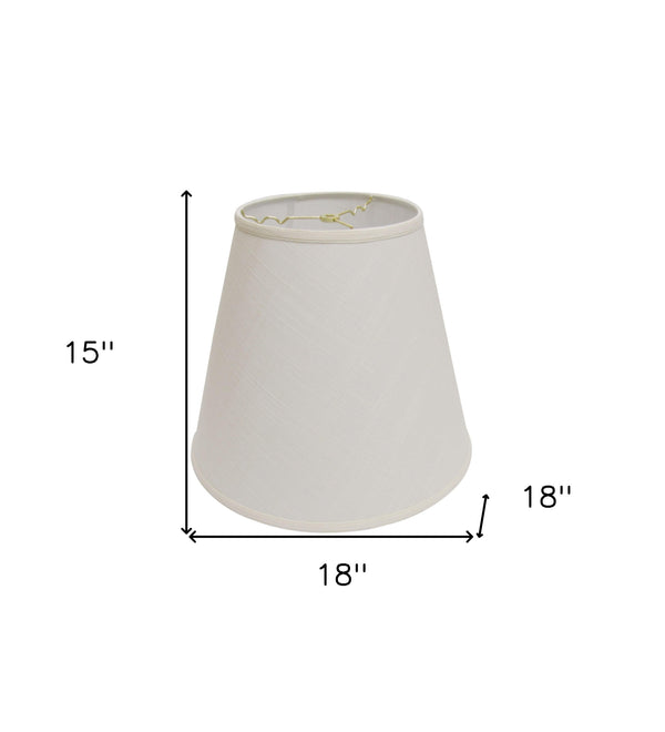 Homeroots 18" White Deep Empire Linen Lampshade  Linen 470023