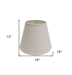 Homeroots 18" White Empire Deep Slanted Linen Lampshade  Linen 470049