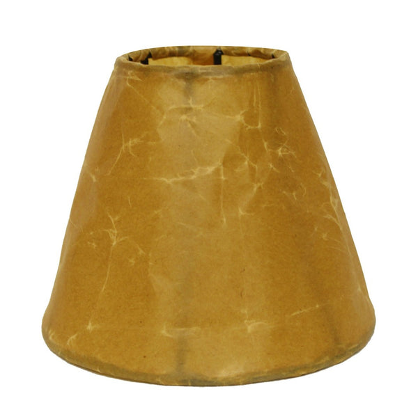 HomeRoots Brown Crinkle Oil Paper Empire Lamp Shade - Cozy Rustic Lighting for Home Décor & Easy Installation 470057