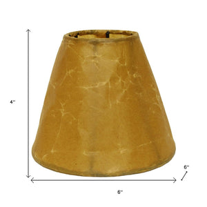 HomeRoots Brown Crinkle Oil Paper Empire Lamp Shade - Cozy Rustic Lighting for Home Décor & Easy Installation 470057