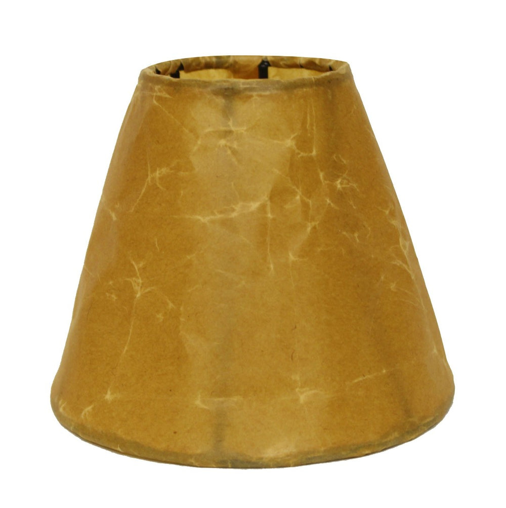 HomeRoots Brown Crinkle Oil Paper Empire Lamp Shade - Cozy Rustic Lighting for Home Décor & Easy Installation 470057