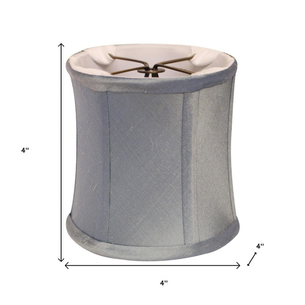 HomeRoots Blue Dupioni Silk Drum Lamp Shade – Elevate Your Space with Elegant Lighting for Any Room Decor 470060