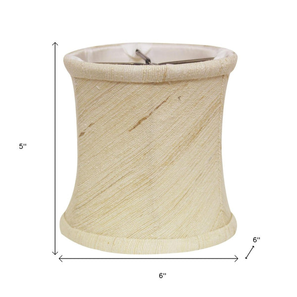HomeRoots Natural Silk Drum Lamp Shade - Elegant Clip-On Lighting Accent for Cozy, Warm Illumination & Style 470061