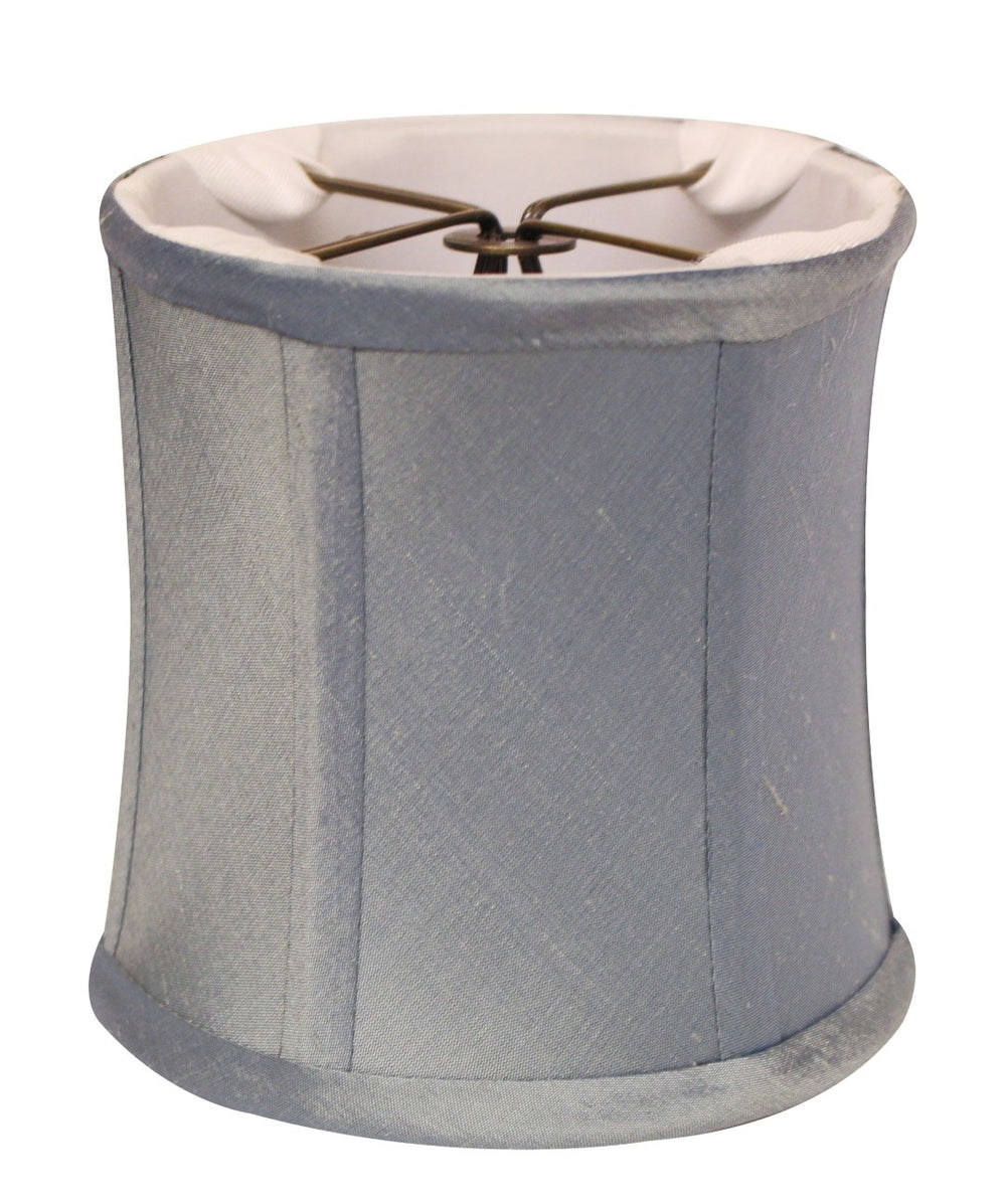 HomeRoots Blue Dupioni Silk Drum Lamp Shade - Elegant Textured Design for Warm Ambience in Any Room Decor 470063